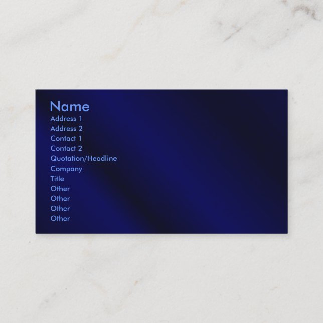 Visite Carte bleue de profil (Devant)