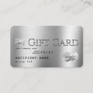 Visite Carte cadeau de carte de crédit en feuille d'argen
