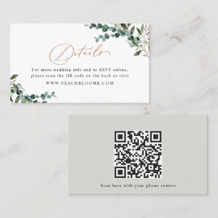 Visite Carte d'accompagnement de mariage avec code QR Gre
