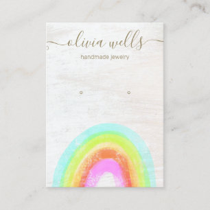 Visite Carte d'affichage de l'oreille arc-en-ciel en blan