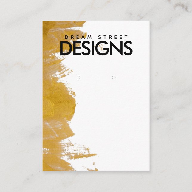 Visite Carte d'affichage de l'oreille de peinture or (Devant)