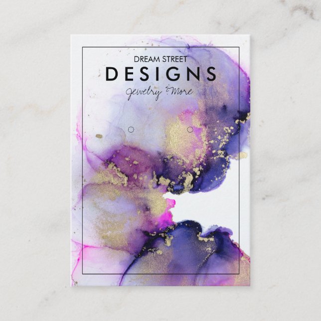 Visite Carte d'affichage de l'oreille d'or à l'aquarelle  (Devant)