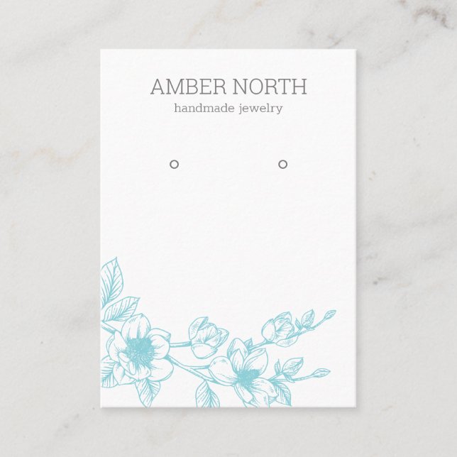 Visite Carte d'affichage de l'oreille en fleurs bleues (Devant)