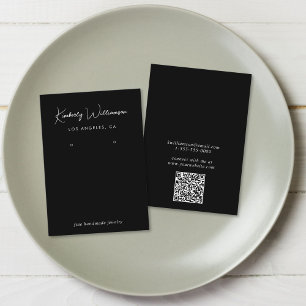 Visite Carte d'affichage noir à oreille de code QR de scr