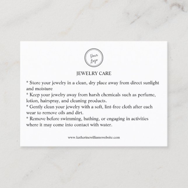 Visite Carte de bijoux Ajouter votre logo Code QR (Devant)