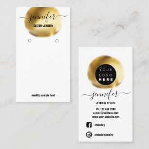 Visite Carte de bijoux personnalisée Logo Médias sociau