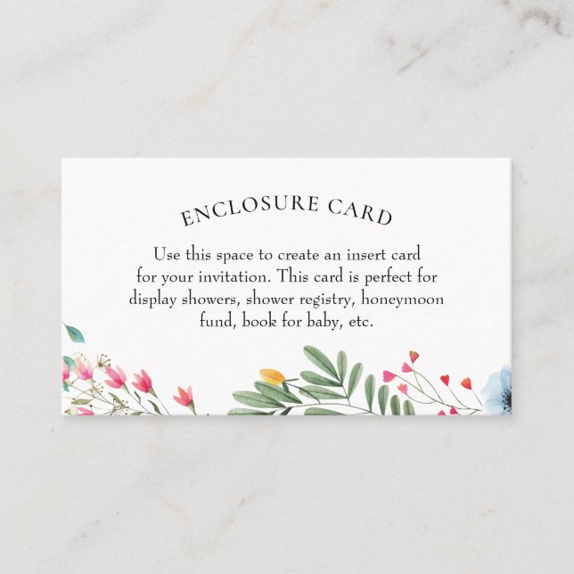 Visite Carte de boîtier de douche fleur sauvage (Devant)