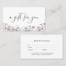 Carte de bon de fleurs pour petites entreprises