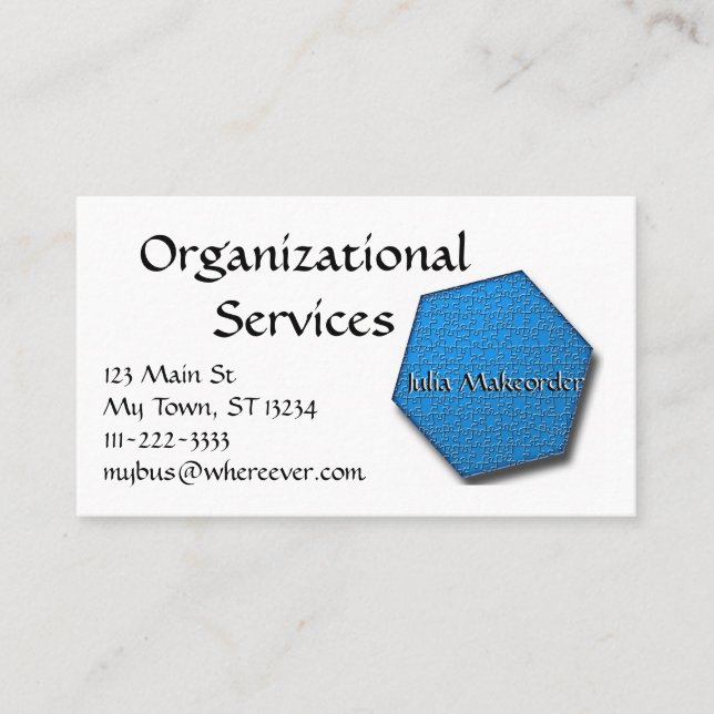 Visite Carte de bus - Hexagon Jigsaw Puzzle en bleu (Devant)