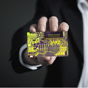 Visite Carte de circuit imprimé moderne vert Code QR pers