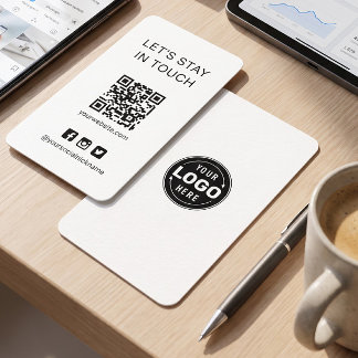 Visite Carte de code QR simple en noir et blanc pour les