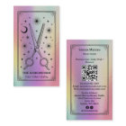 Carte de coiffeur rétro céleste tarot holographiqu