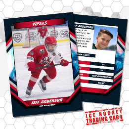 Visite Carte de collection de hockey sur glace en bleu fo
