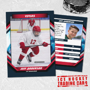 Visite Carte de collection de hockey sur glace en bleu fo