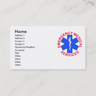 Visite Carte de contact de SME EMT