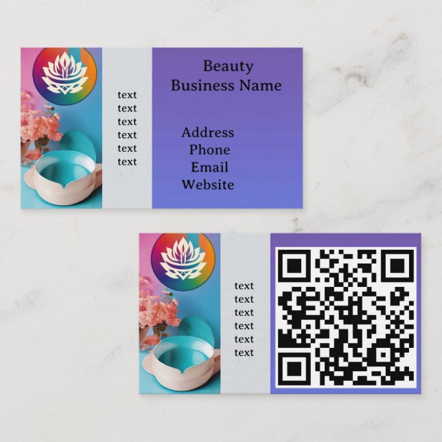 Visite 📱 Carte de contact d'entreprise moderne avec QR c (Devant / Derrière)