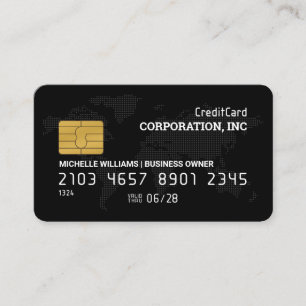 Visite Carte de crédit   Black   Carte du monde