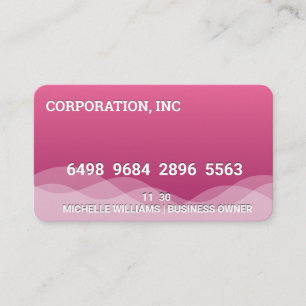 Visite Carte de crédit   Carte de débit   Pink Wave