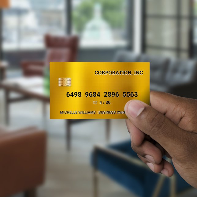 Visite Carte de crédit | Or brillant (Créateur téléchargé)