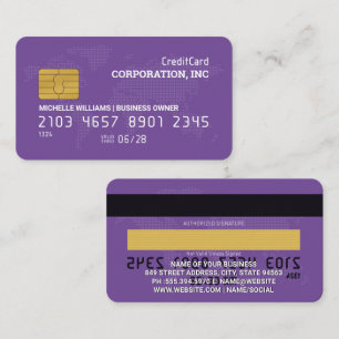 Visite Carte de crédit   Pourpre   Carte du monde