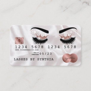 Visite Carte de crédit Rose stylisé Gold Long Lashes Cour