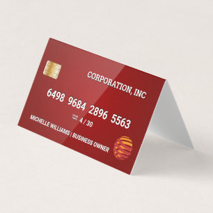 Visite Carte de crédit   Rouge brillant