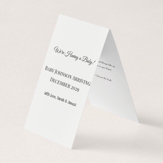 Visite Carte de déclaration personnalisée pour bébé (Devant)