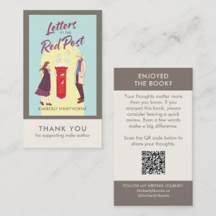 Visite Carte de demande d'avis de livre d'auteur Code QR