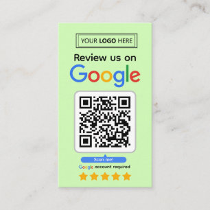 Visite Carte de demande d'avis Google avec logo et code Q