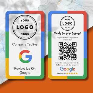Visite Carte de demande d'avis Google avec logo et QR Cod