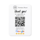 Carte de demande d'avis Google avec QR code
