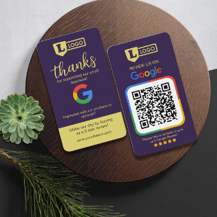 Visite Carte de demande d'avis Google avec QR Code Deep P