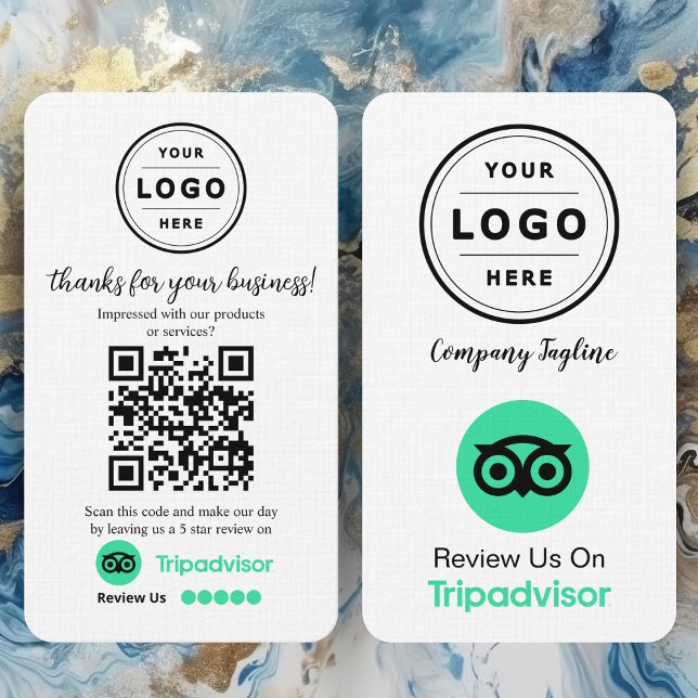 Visite Carte de demande d'avis TripAdvisor avec QR Code (leave a review)
