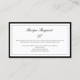 Visite Carte de demande de feuille frontière minimaliste