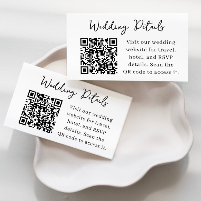 Visite Carte de détails de mariage avec QR Code (Créateur téléchargé)