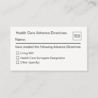 Carte de directives anticipée de soins de santé