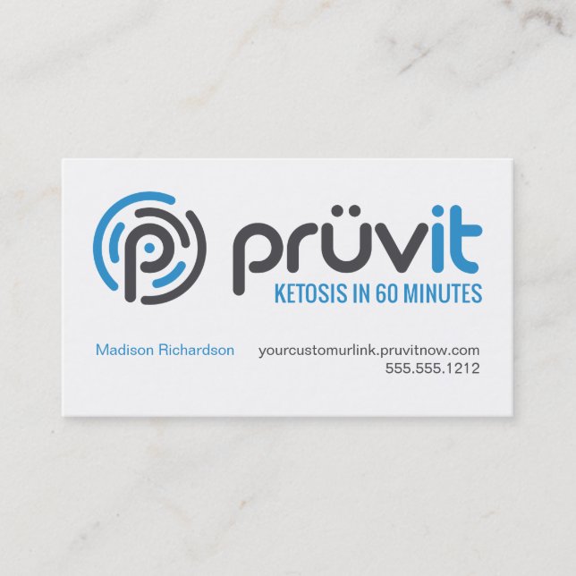 Visite Carte de distributeur de Pruvit (Devant)