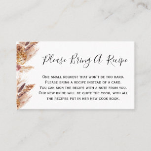 Visite Carte de Fête des mariées Floral Boho Pampas Appor