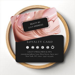 Visite Carte de Fidélité 5 Salon de Beauté Cœur Rose Blus