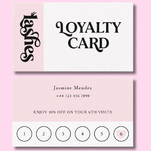 Visite Carte de Fidélité 6 Rendez-vous Blush Pink Lashes 