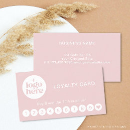 Visite Carte de Fidélité avec Logo Moderne Rose Professio