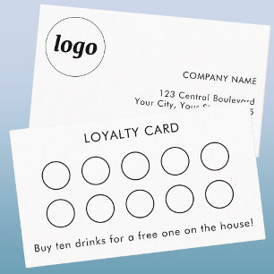 Visite Carte de Fidélité Client avec Logo et Texte Simple