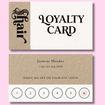 Carte de fidélité client pour coiffeur Kraft Organ