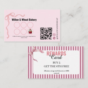 Visite Carte de fidélité de la boulangerie au nœud rose