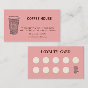 Visite Carte de fidélité de salon de café simple moderne