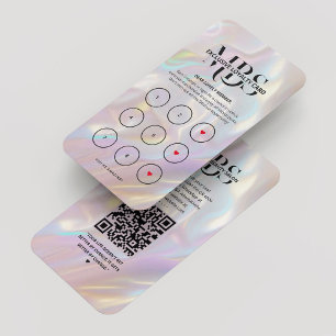 Visite Carte de fidélité Holographique moderne Pearl rose