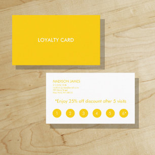 Visite Carte de Fidélité Jaune Clair Doré