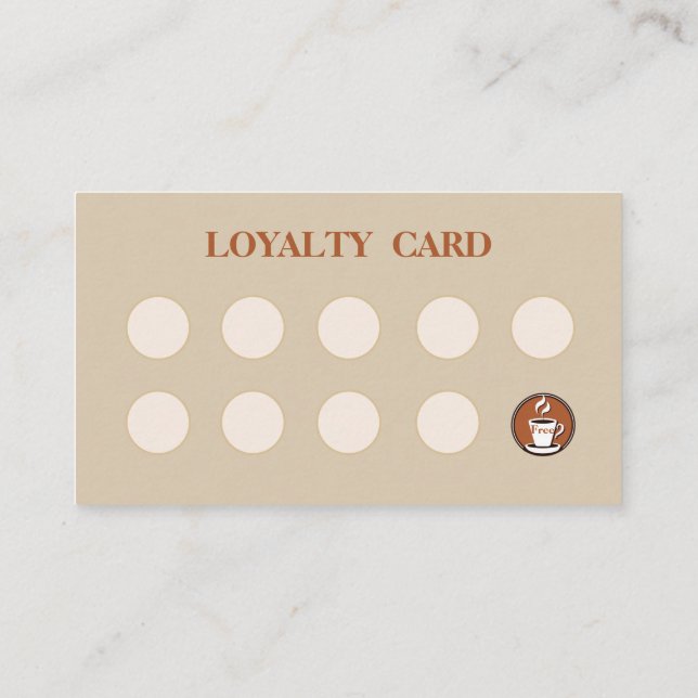 Visite Carte de fidélité minimaliste de la cafétéria (Dos)