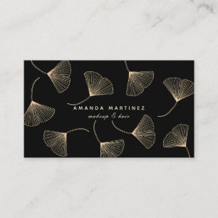 Visite Carte de fidélité noire Ginkgo Gold Falling Feuill