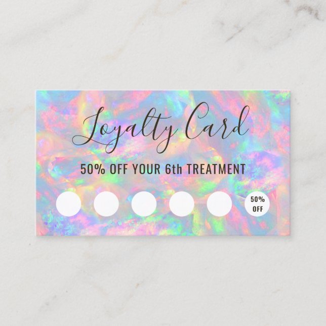 Visite carte de fidélité pastel opal texture (Devant)